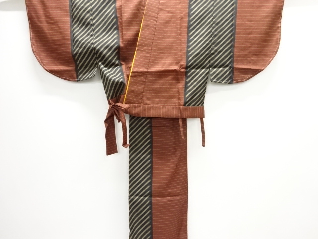 JAPANESE KIMONO / KOMON / TWO-PIECES / DIAGONAL STRIPE